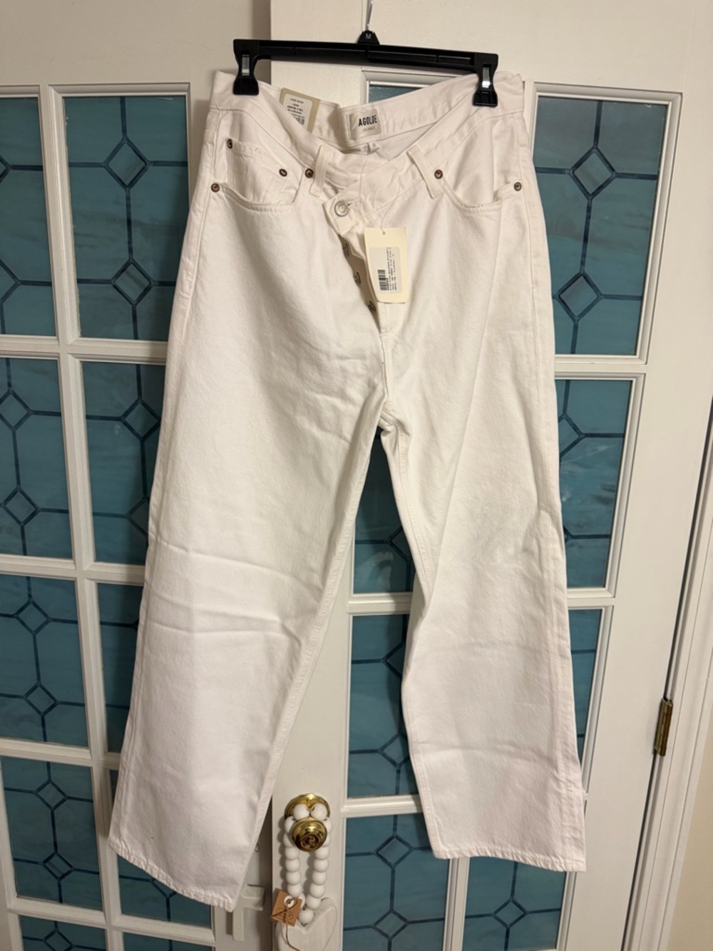 AGOLDE White High-Rise Straight Leg Jeans - Picture 3 of 6